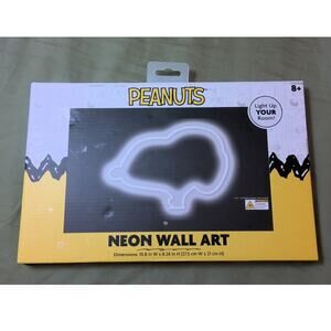NEW Peanuts "Neon" Wall Art Snoopy's Head 10.8" x 8.26" Battery Operated LED
